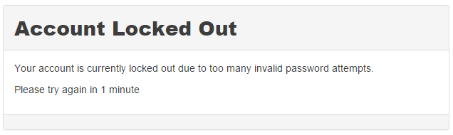 Account Locked Out